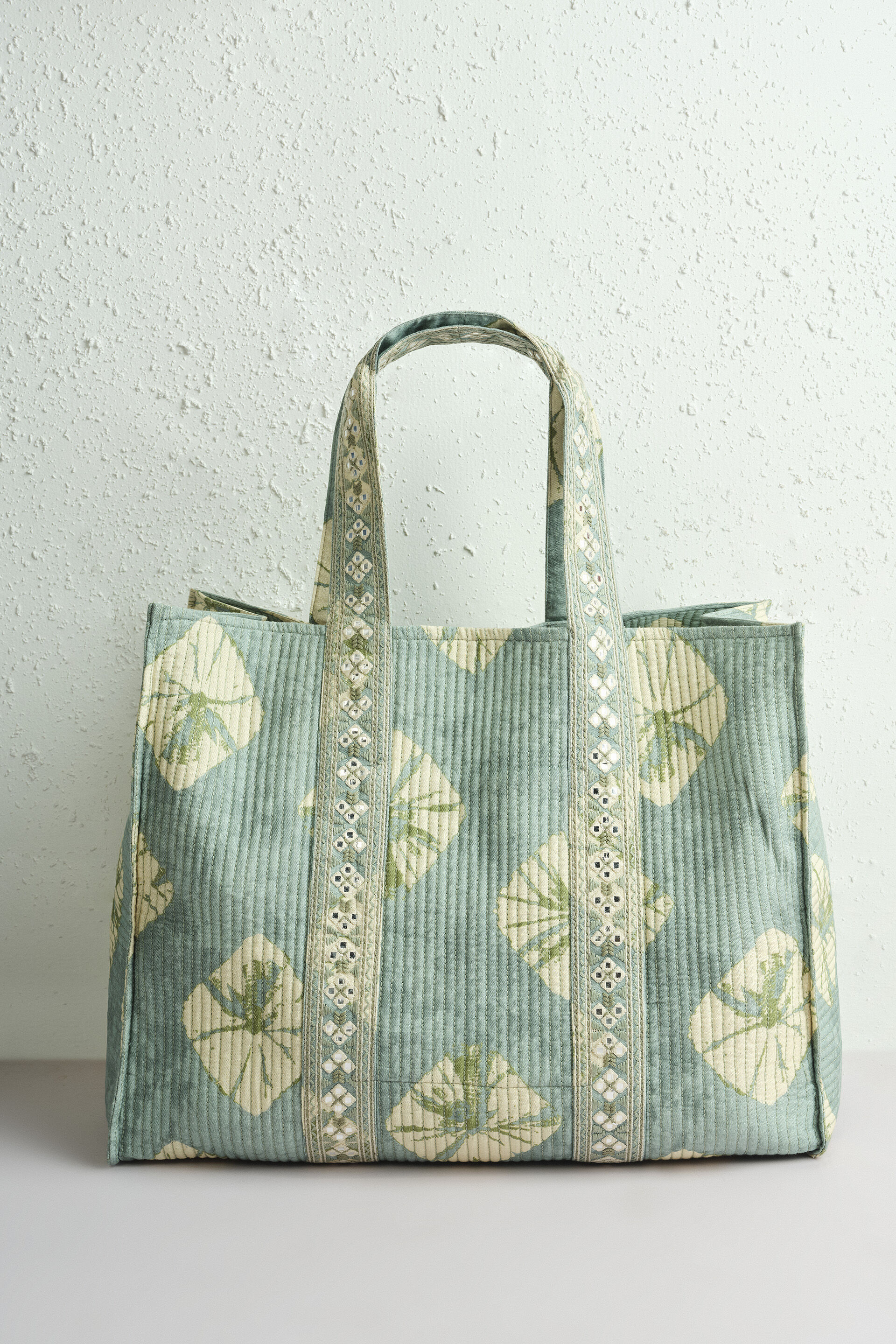 Teal Reversible Jhola Bag, , image 2